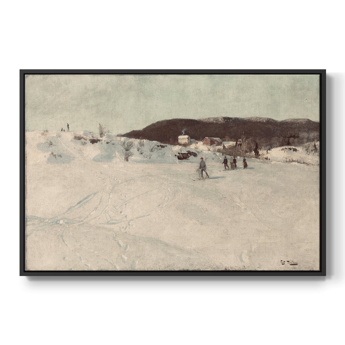 Vintage Landscape-CCLXXVI By Wexford Home Framed in Black Wood Gallery Wrapped Canvas 25 in. x 37 in.