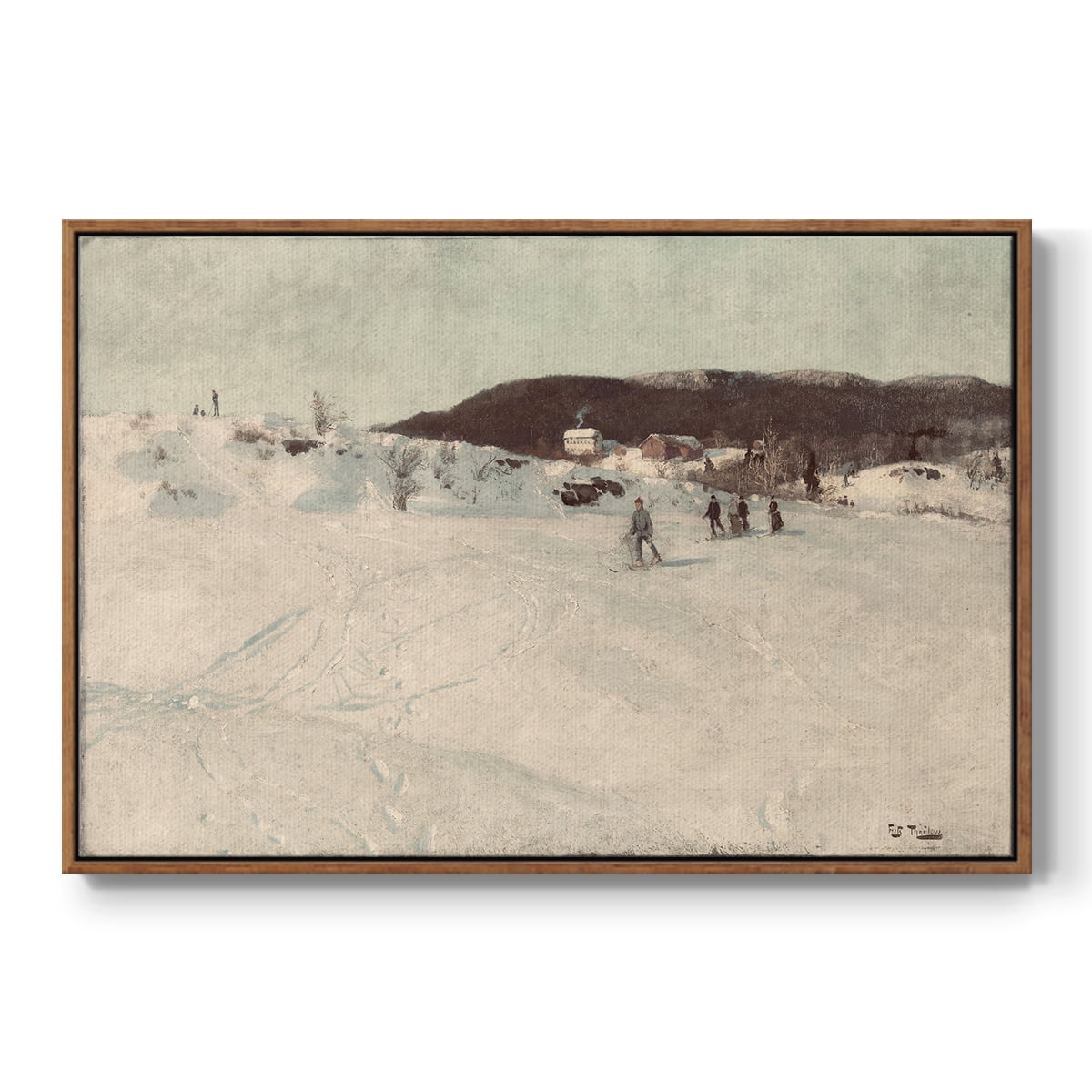Vintage Landscape-CCLXXVI By Wexford Home Framed in Walnut Wood Gallery Wrapped Canvas 27 in. x 41 in.