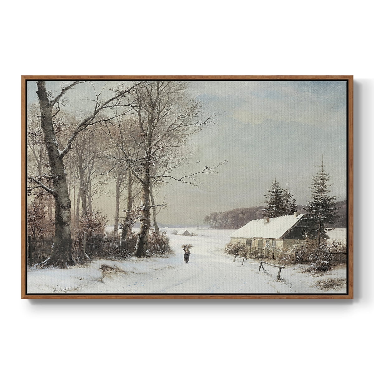 Vintage Landscape-CCLXXVIII By Wexford Home Framed in Walnut Wood Gallery Wrapped Canvas 17 in. x 25 in.