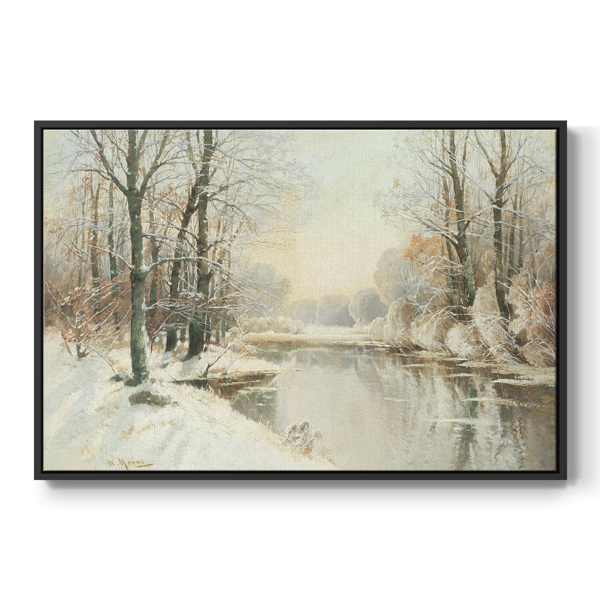 Vintage Landscape-CCLXXXII By Wexford Home Framed in Black Wood Gallery Wrapped Canvas 25 in. x 37 in.