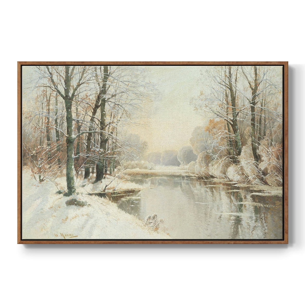 Vintage Landscape-CCLXXXII By Wexford Home Framed in Walnut Wood Gallery Wrapped Canvas 27 in. x 41 in.