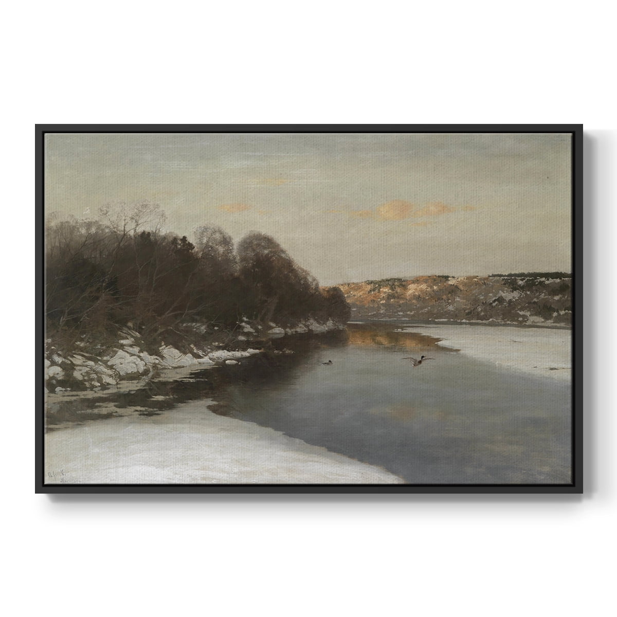 Vintage Landscape-CCLXXXIII By Wexford Home Framed in Black Wood Gallery Wrapped Canvas 25 in. x 37 in.