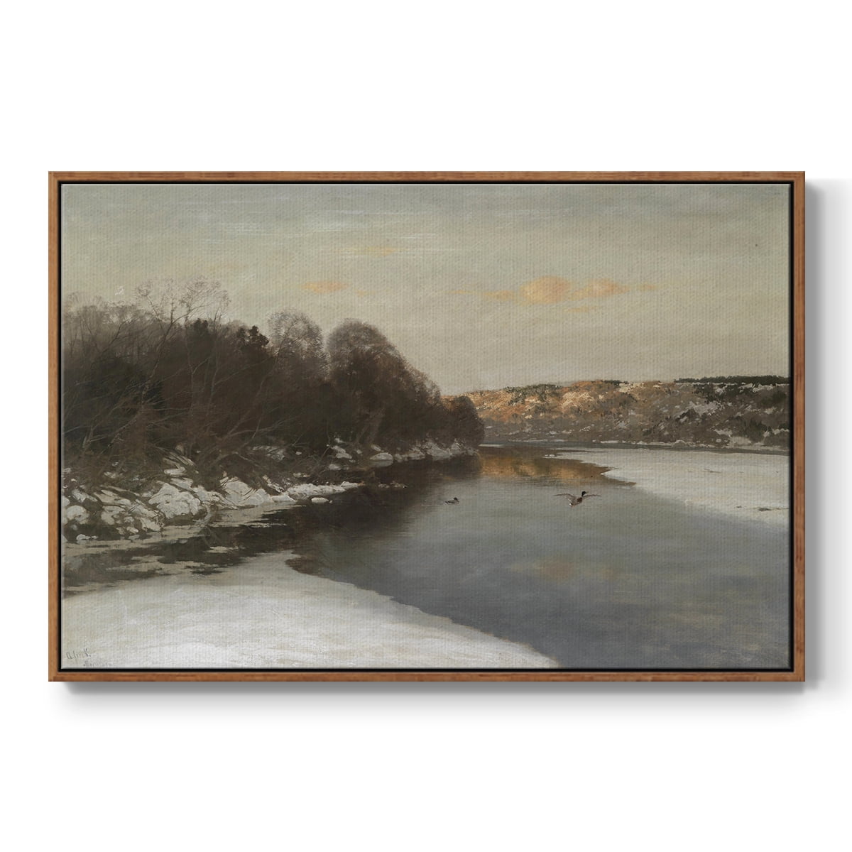 Vintage Landscape-CCLXXXIII By Wexford Home Framed in Walnut Wood Gallery Wrapped Canvas 27 in. x 41 in.