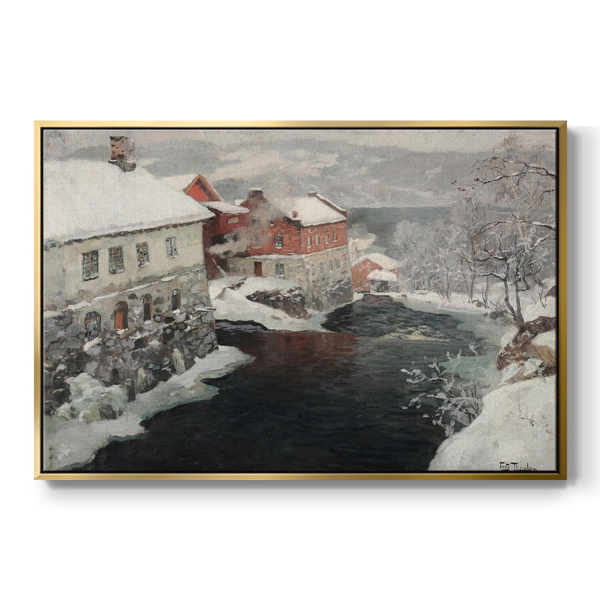 Vintage Landscape-CCLXXXIV By Wexford Home Framed in Gold Wood Gallery Wrapped Canvas 27 in. x 41 in.