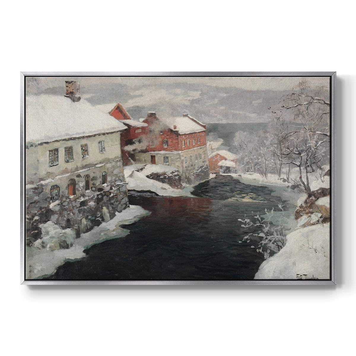 Vintage Landscape-CCLXXXIV By Wexford Home Framed in Silver Wood Gallery Wrapped Canvas 25 in. x 37 in.