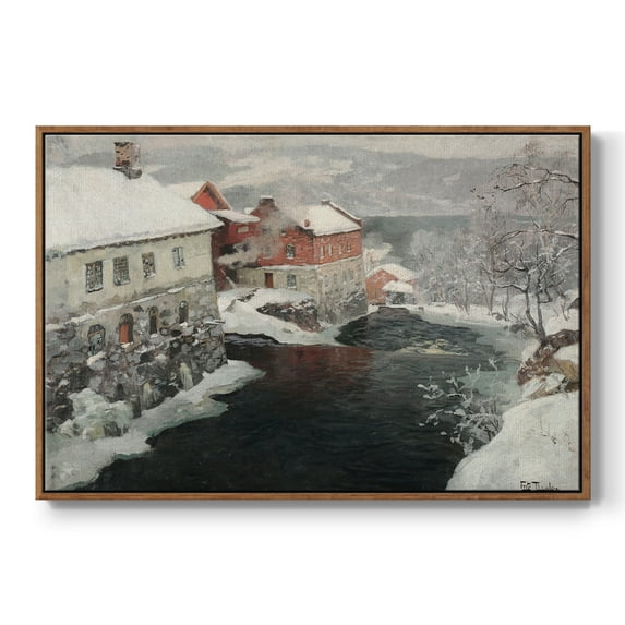 Vintage Landscape-CCLXXXIV By Wexford Home Framed in Walnut Wood Gallery Wrapped Canvas 27 in. x 41 in.