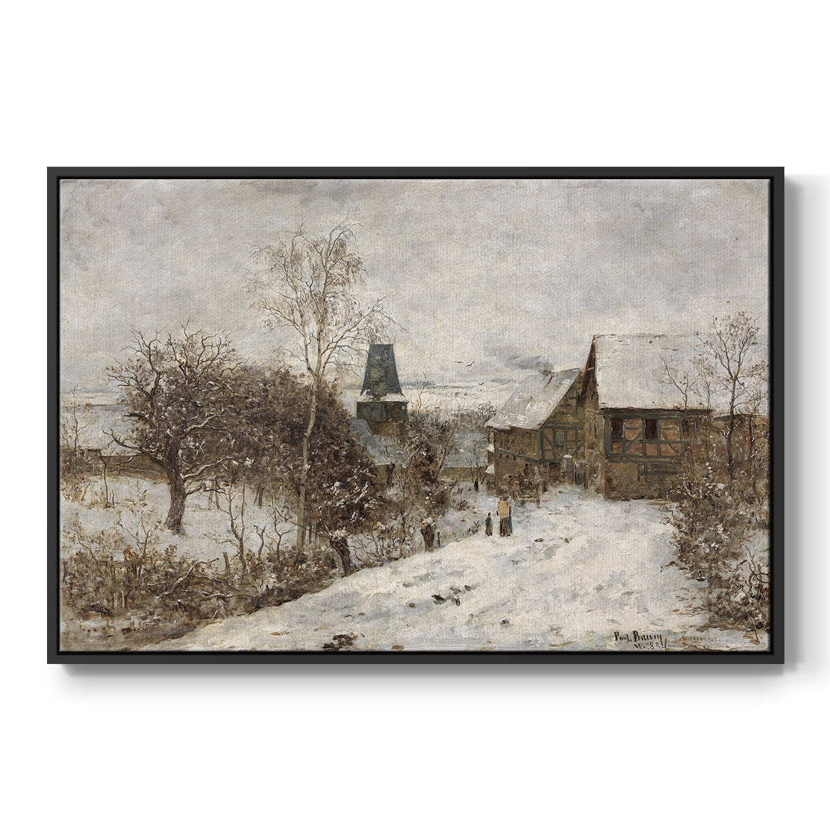 Vintage Landscape-CCLXXXVI By Wexford Home Framed in Black Wood Gallery Wrapped Canvas 27 in. x 41 in.