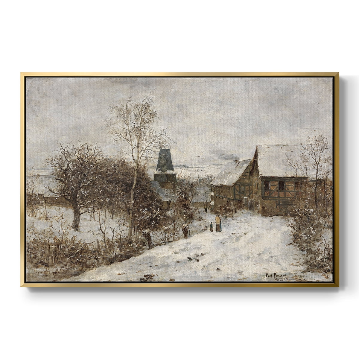 Vintage Landscape-CCLXXXVI By Wexford Home Framed in Gold Wood Gallery Wrapped Canvas 25 in. x 37 in.