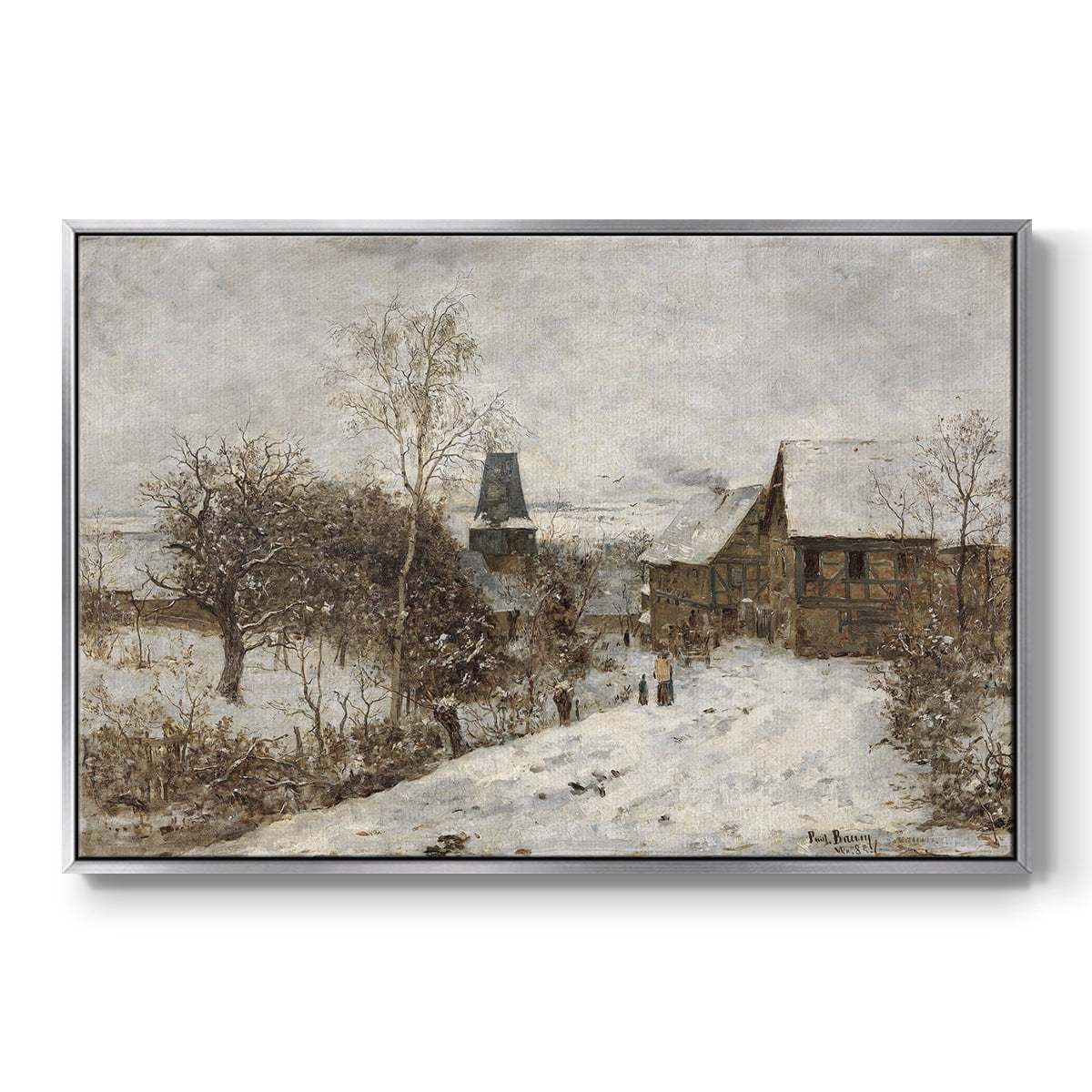 Vintage Landscape-CCLXXXVI By Wexford Home Framed in Silver Wood Gallery Wrapped Canvas 25 in. x 37 in.