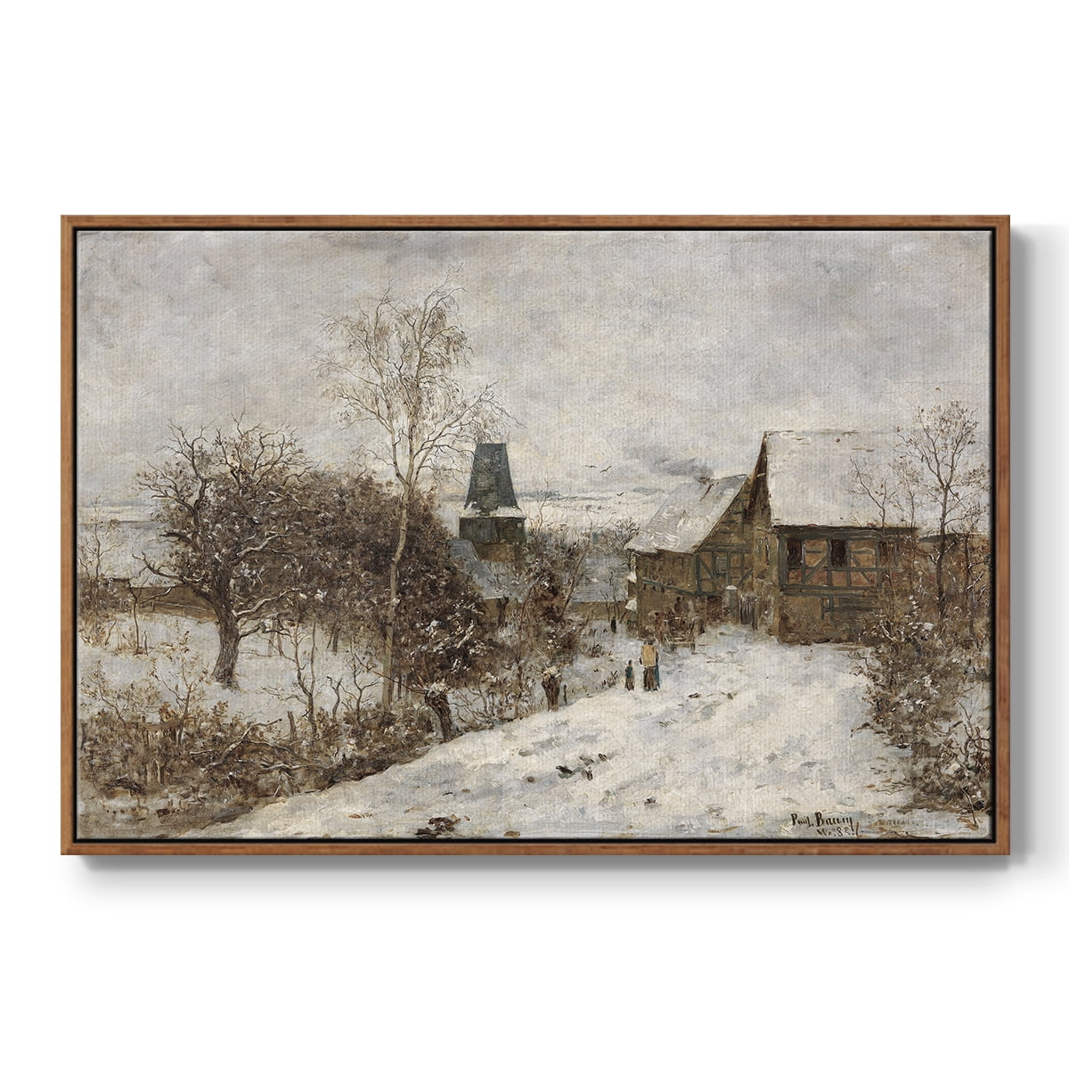 Vintage Landscape-CCLXXXVI By Wexford Home Framed in Walnut Wood Gallery Wrapped Canvas 17 in. x 25 in.