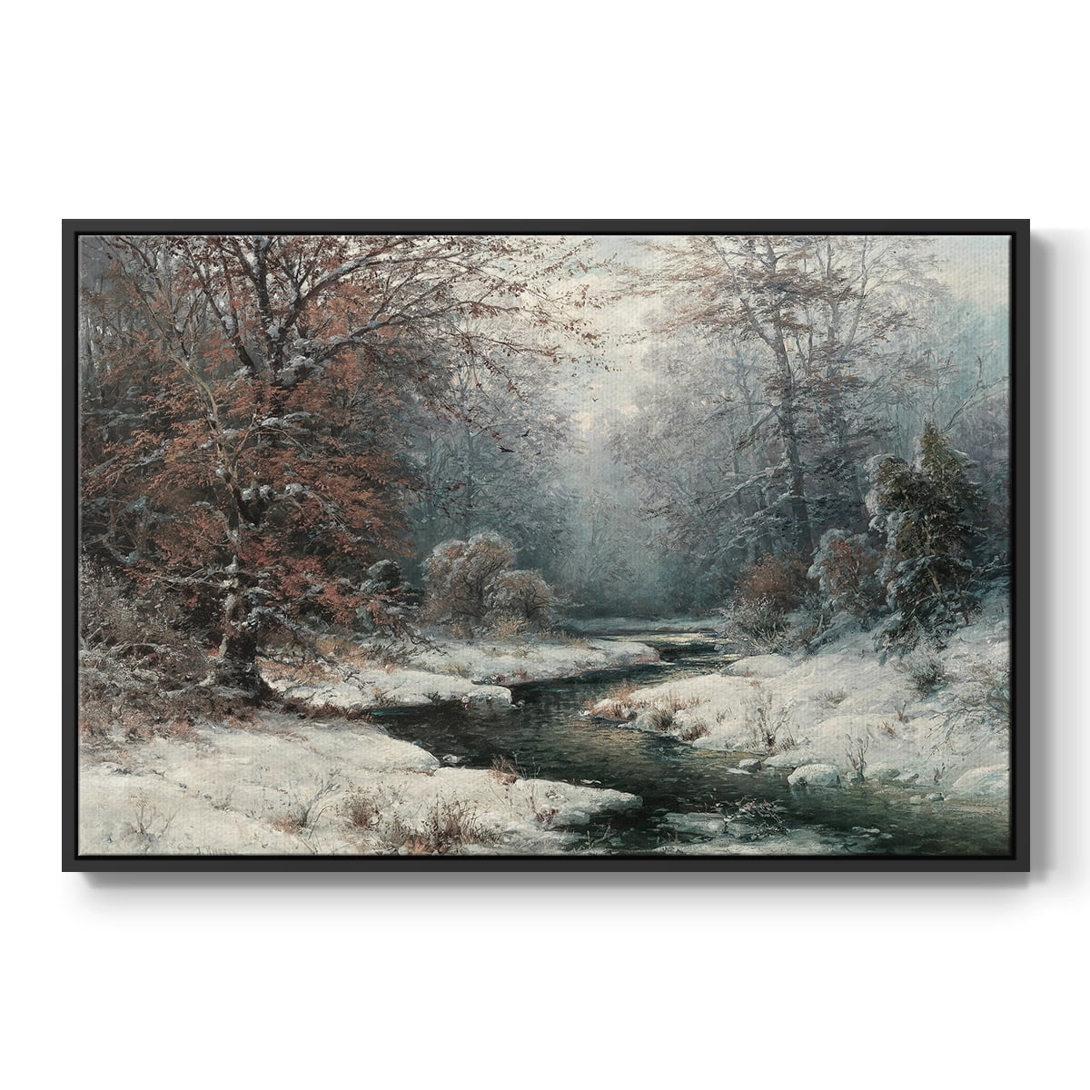 Vintage Landscape-CCLXXXVIII By Wexford Home Framed in Black Wood Gallery Wrapped Canvas 25 in. x 37 in.