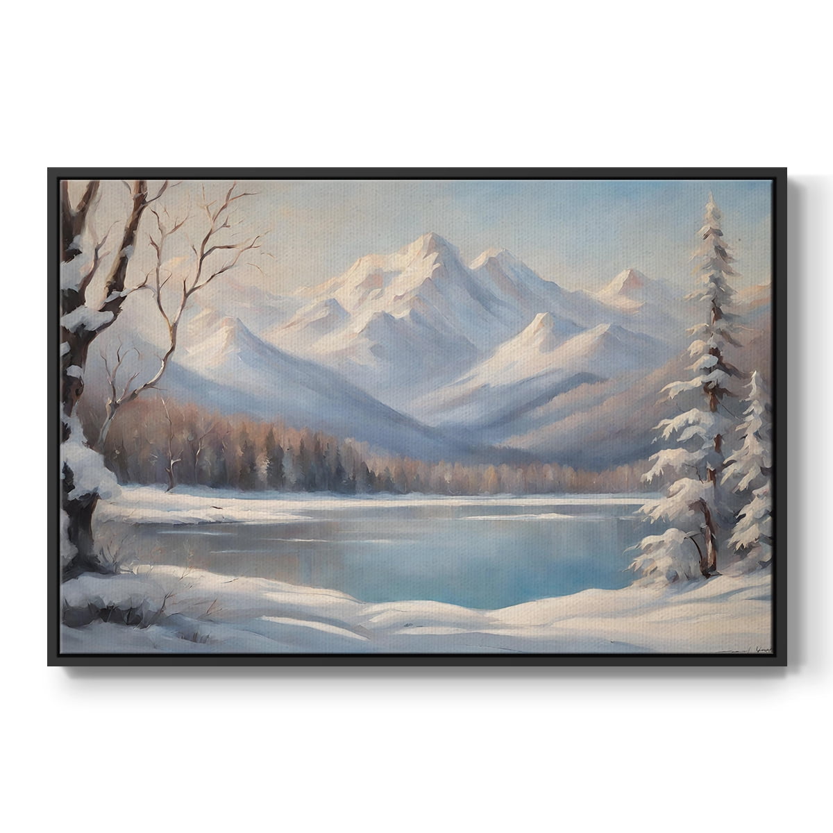 Vintage Landscape-CCV By Wexford Home Framed in Black Wood Gallery Wrapped Canvas 17 in. x 25 in.