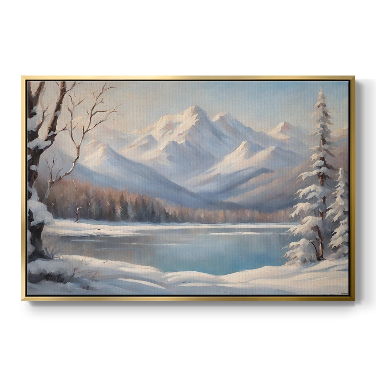 Vintage Landscape-CCV By Wexford Home Framed in Gold Wood Gallery Wrapped Canvas 17 in. x 25 in.