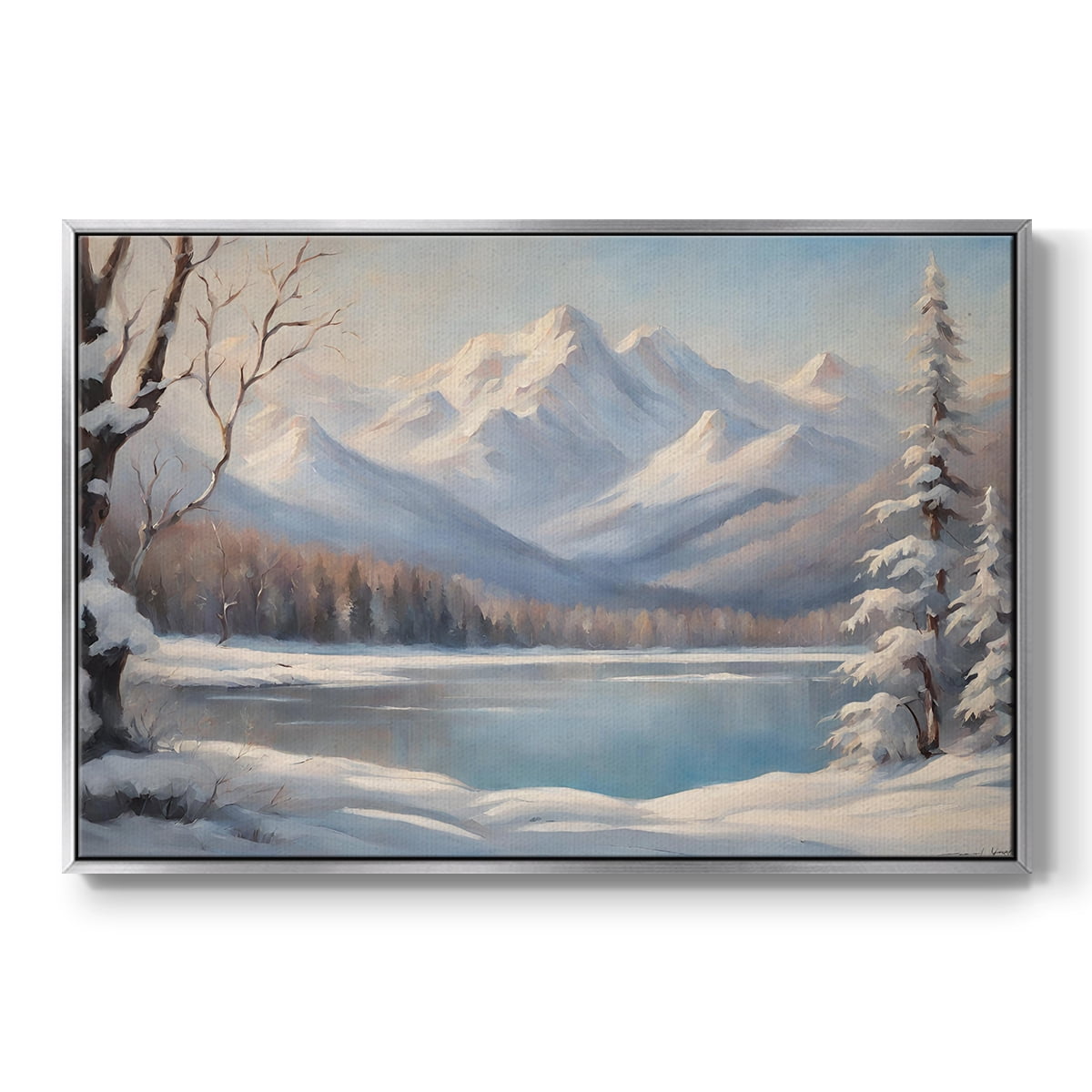 Vintage Landscape-CCV By Wexford Home Framed in Silver Wood Gallery Wrapped Canvas 17 in. x 25 in.