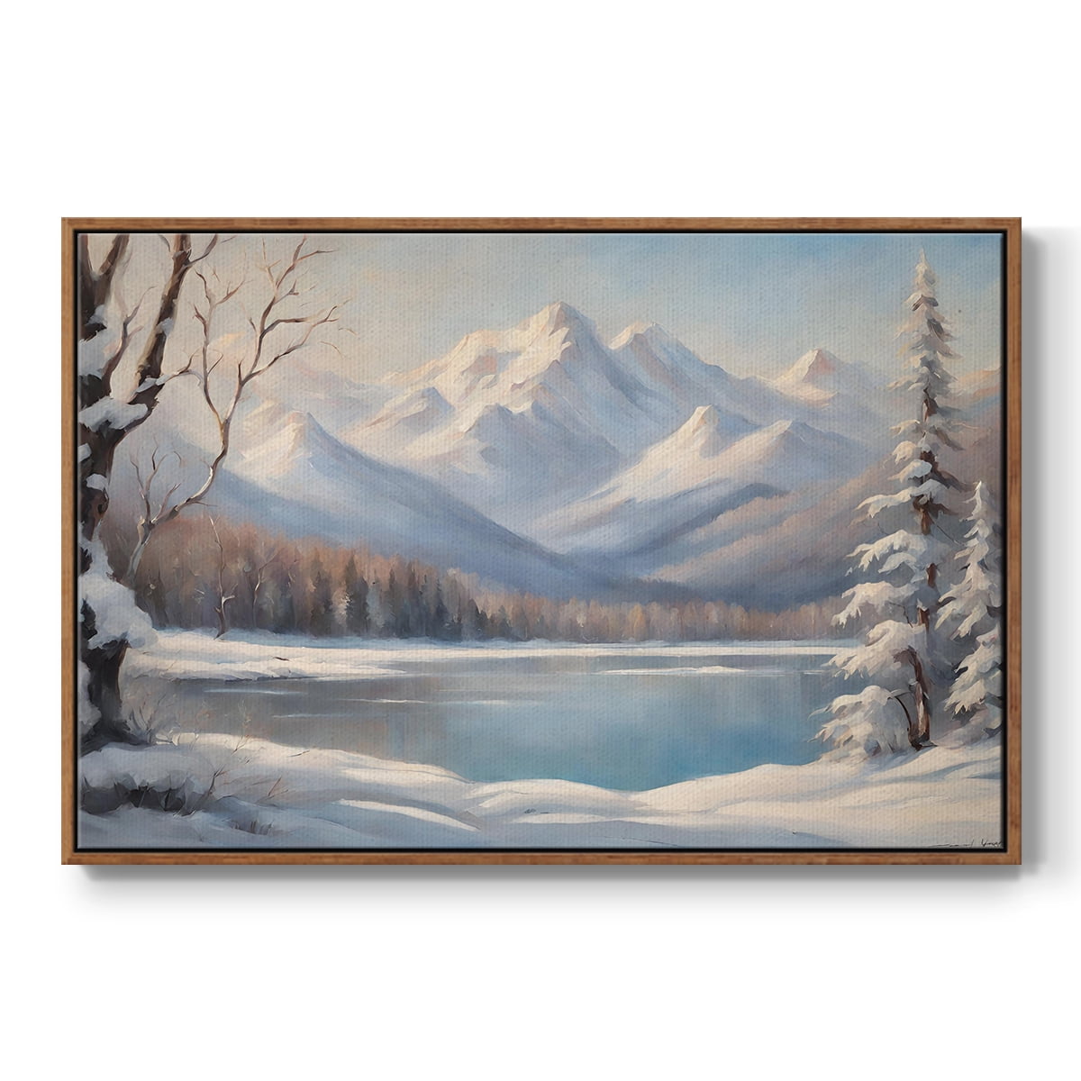 Vintage Landscape-CCV By Wexford Home Framed in Walnut Wood Gallery Wrapped Canvas 27 in. x 41 in.