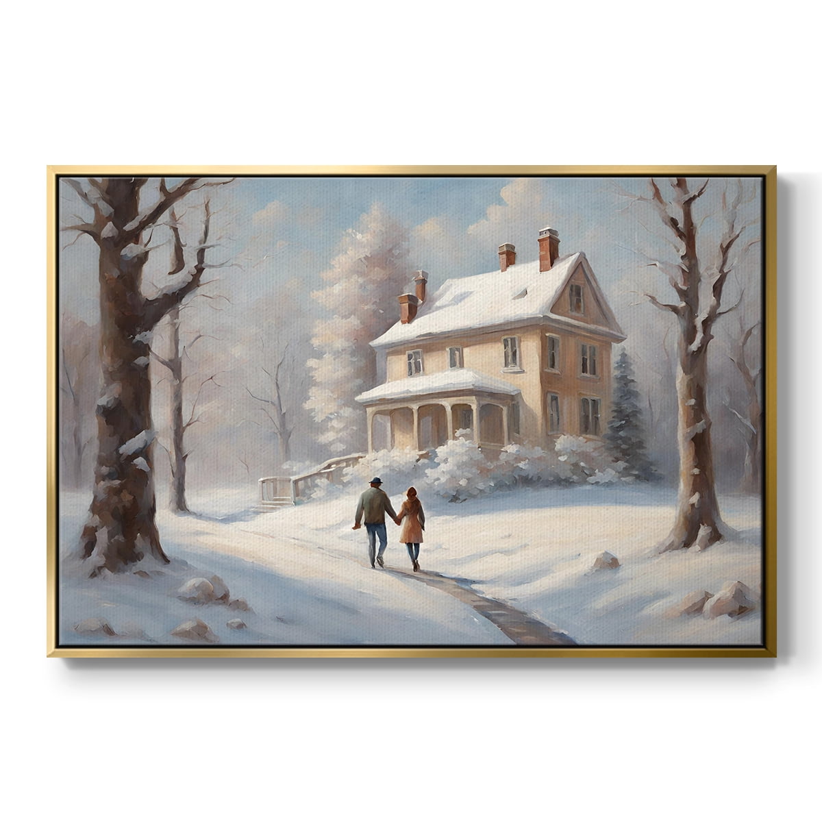 Vintage Landscape-CCVIII By Wexford Home Framed in Gold Wood Gallery Wrapped Canvas 27 in. x 41 in.