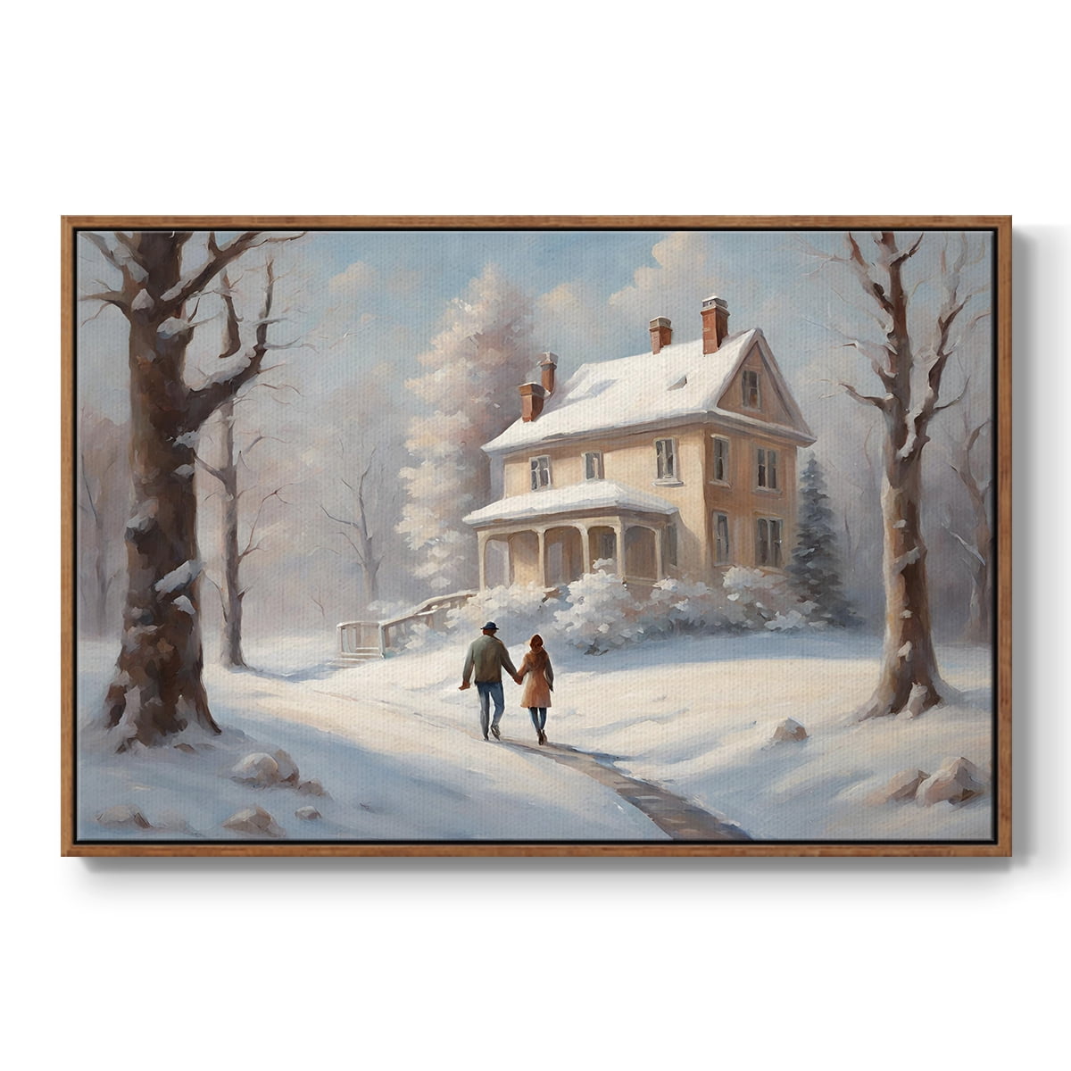 Vintage Landscape-CCVIII By Wexford Home Framed in Walnut Wood Gallery Wrapped Canvas 27 in. x 41 in.