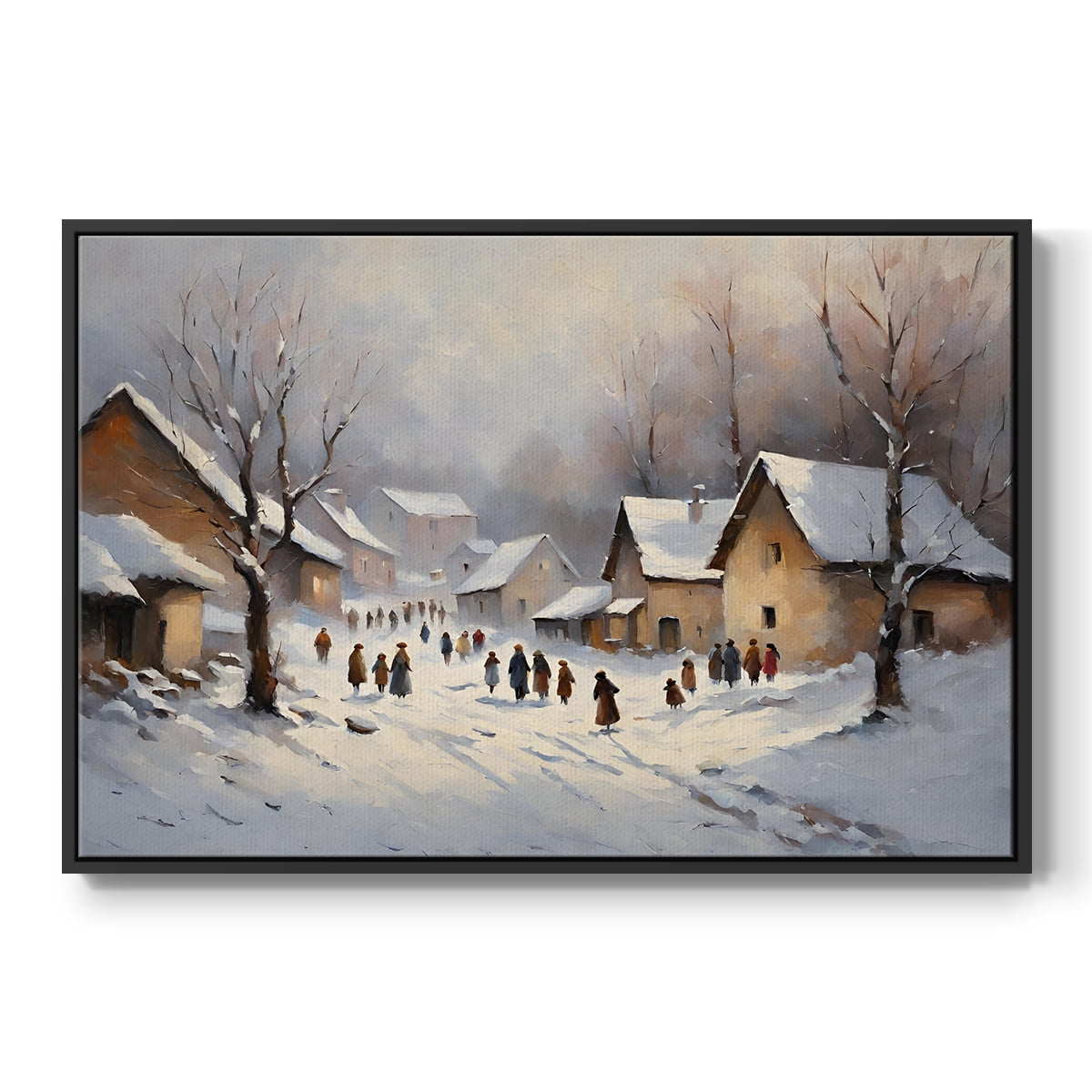 Vintage Landscape-CCX By Wexford Home Framed in Black Wood Gallery Wrapped Canvas 25 in. x 37 in.