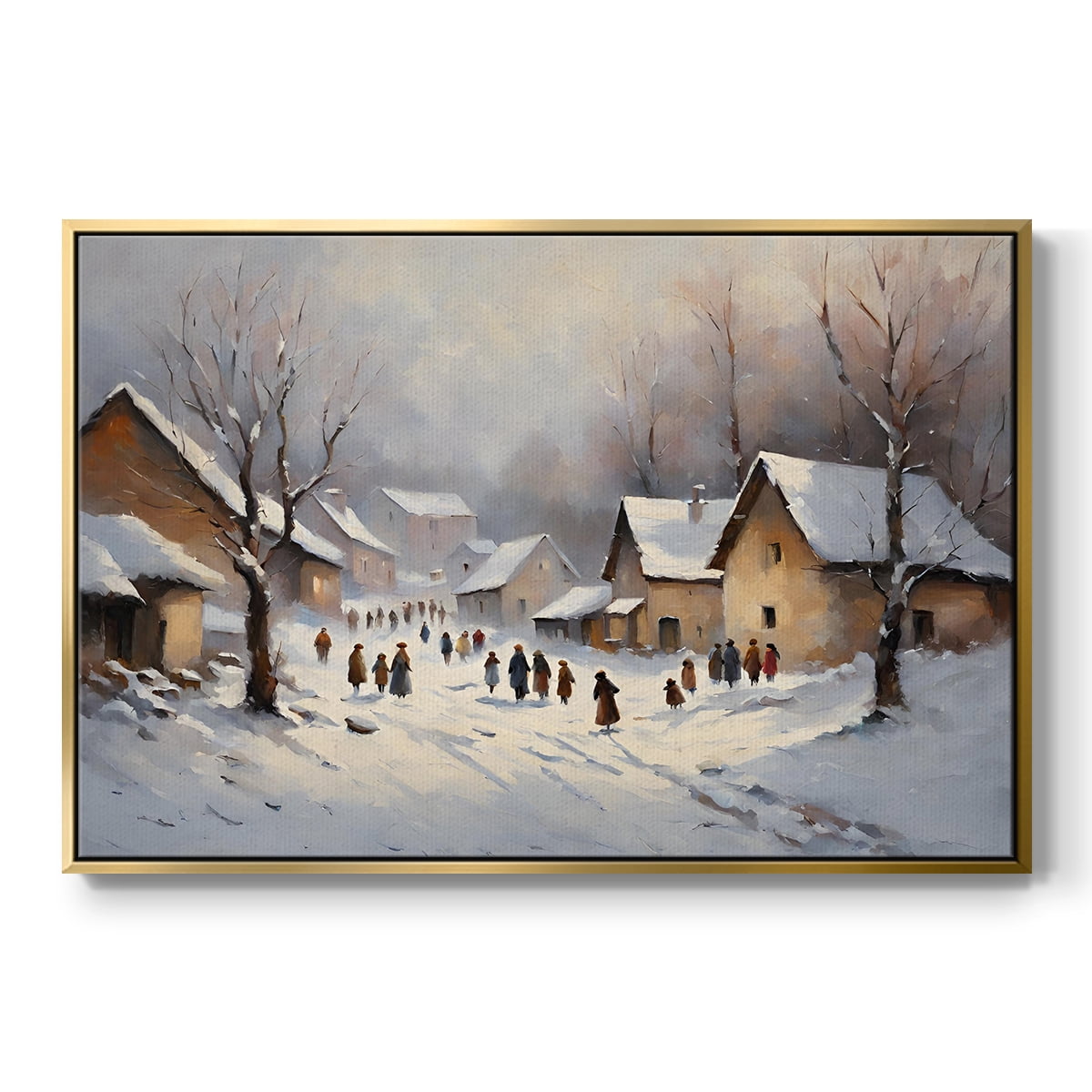 Vintage Landscape-CCX By Wexford Home Framed in Gold Wood Gallery Wrapped Canvas 25 in. x 37 in.