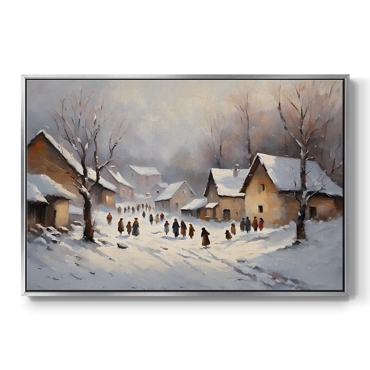 Vintage Landscape-CCX By Wexford Home Framed in Silver Wood Gallery Wrapped Canvas 17 in. x 25 in.