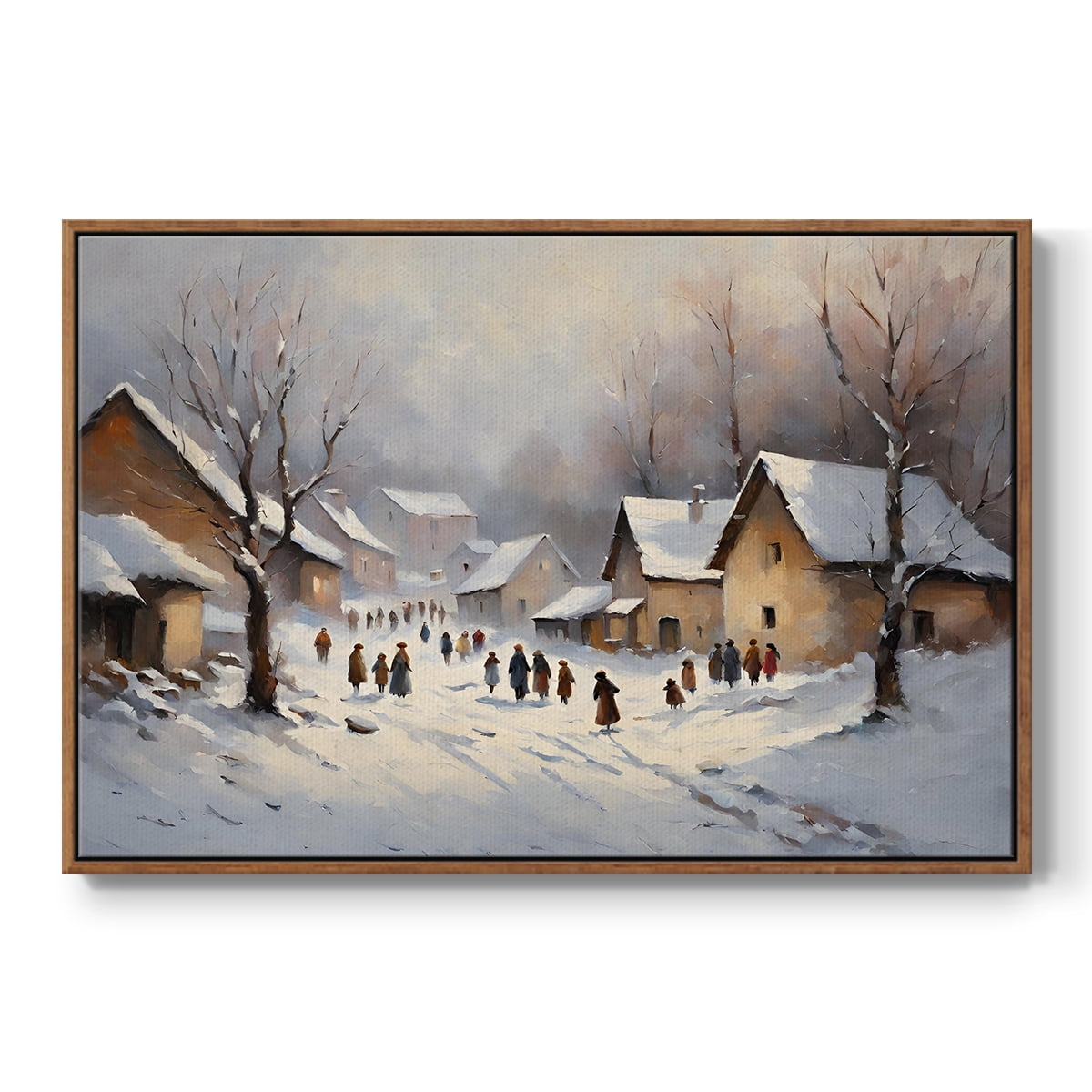 Vintage Landscape-CCX By Wexford Home Framed in Walnut Wood Gallery Wrapped Canvas 27 in. x 41 in.