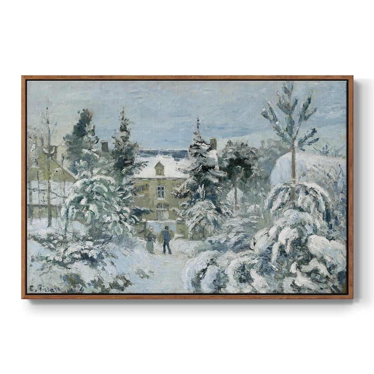 Vintage Landscape-CCXC By Wexford Home Framed in Walnut Wood Gallery Wrapped Canvas 17 in. x 25 in.