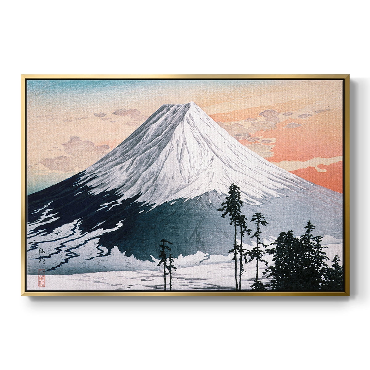 Vintage Landscape-CCXCVI By Wexford Home Framed in Gold Wood Gallery Wrapped Canvas 27 in. x 41 in.