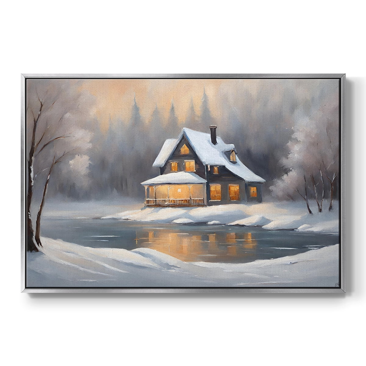 Vintage Landscape-CCXI By Wexford Home Framed in Silver Wood Gallery Wrapped Canvas 17 in. x 25 in.