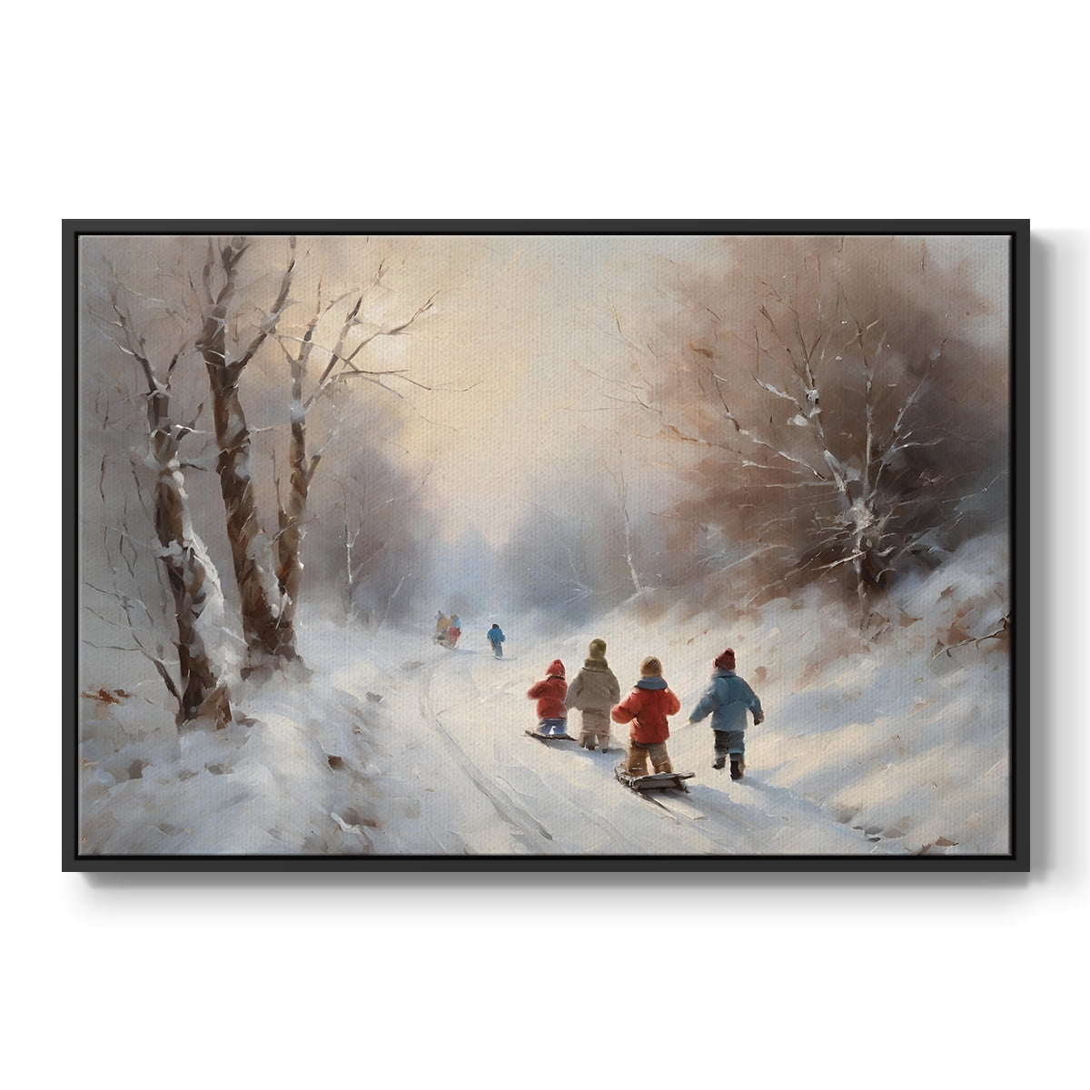 Vintage Landscape-CCXIII By Wexford Home Framed in Black Wood Gallery Wrapped Canvas 25 in. x 37 in.