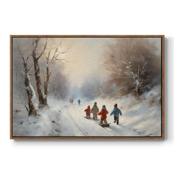 Vintage Landscape-CCXIII By Wexford Home Framed in Walnut Wood Gallery Wrapped Canvas 17 in. x 25 in.