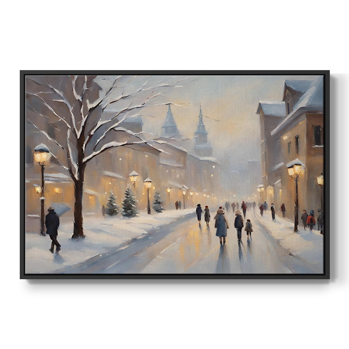 Vintage Landscape-CCXIV By Wexford Home Framed in Black Wood Gallery Wrapped Canvas 25 in. x 37 in.