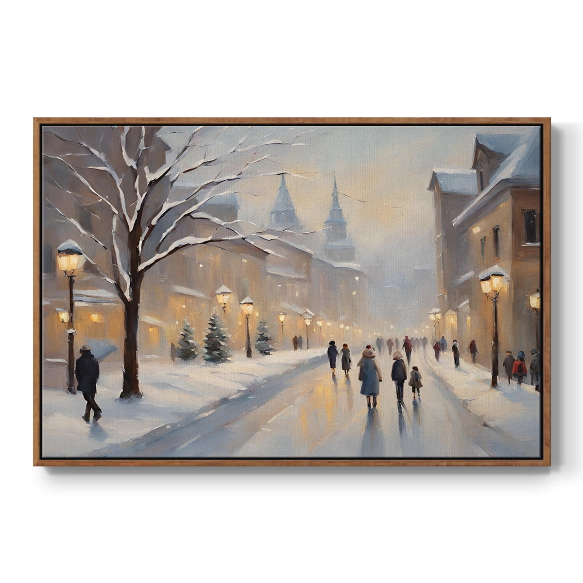 Vintage Landscape-CCXIV By Wexford Home Framed in Walnut Wood Gallery Wrapped Canvas 17 in. x 25 in.