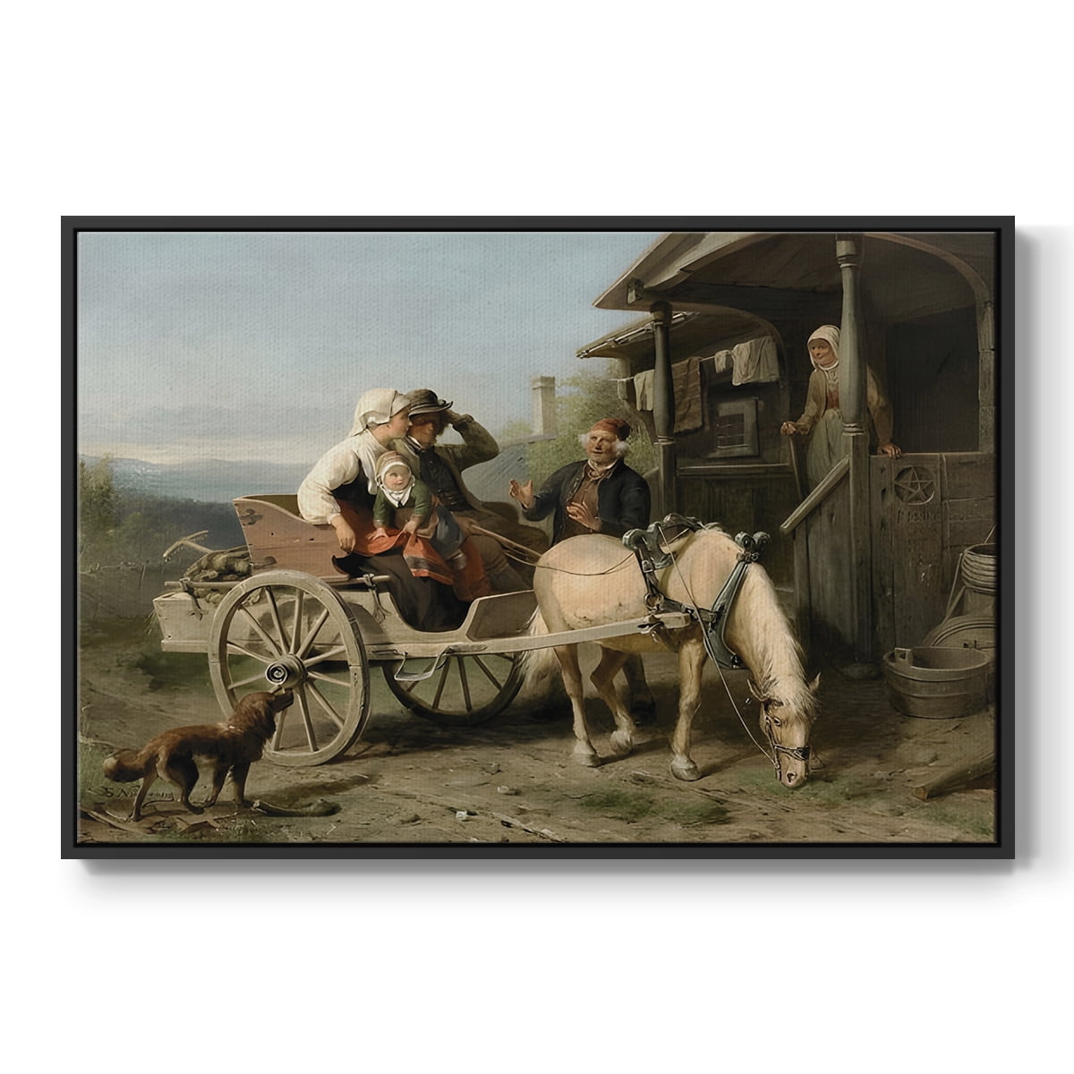 Vintage Landscape-CCXLIX By Wexford Home Framed in Black Wood Gallery Wrapped Canvas 25 in. x 37 in.