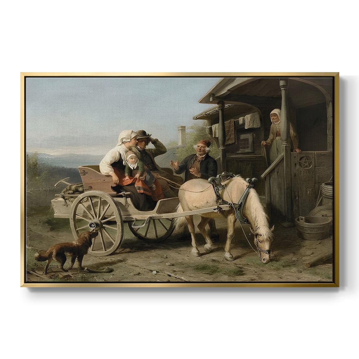 Vintage Landscape-CCXLIX By Wexford Home Framed in Gold Wood Gallery Wrapped Canvas 17 in. x 25 in.