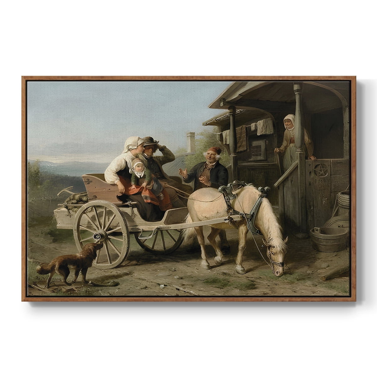 Vintage Landscape-CCXLIX By Wexford Home Framed in Walnut Wood Gallery Wrapped Canvas 17 in. x 25 in.