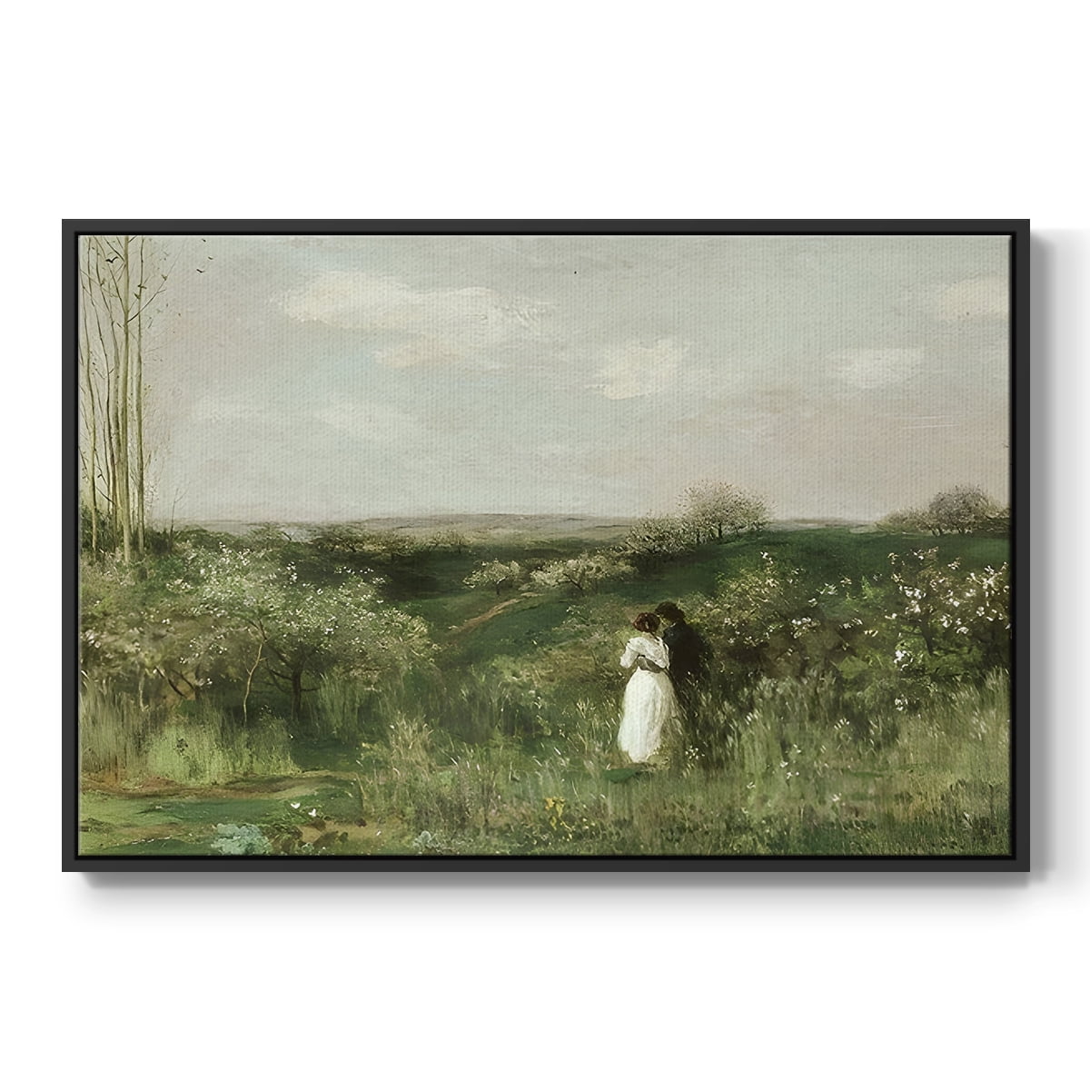 Vintage Landscape-CCXLVI By Wexford Home Framed in Black Wood Gallery Wrapped Canvas 27 in. x 41 in.