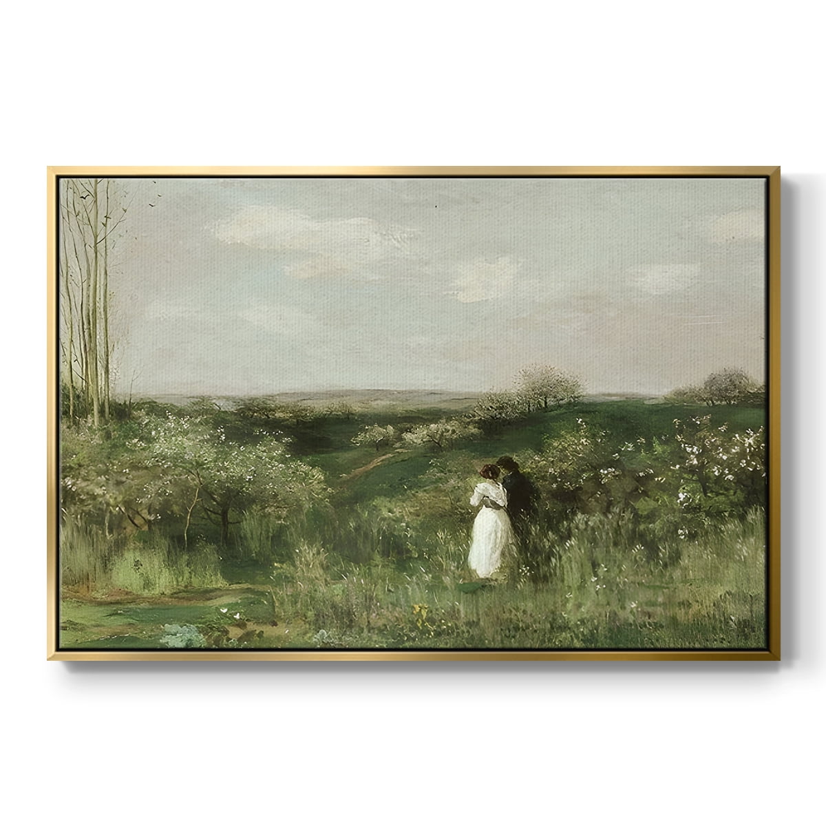 Vintage Landscape-CCXLVI By Wexford Home Framed in Gold Wood Gallery Wrapped Canvas 17 in. x 25 in.