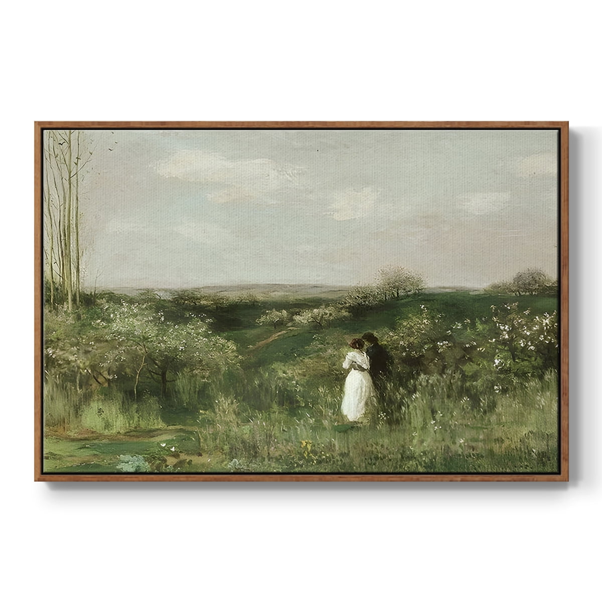 Vintage Landscape-CCXLVI By Wexford Home Framed in Walnut Wood Gallery Wrapped Canvas 17 in. x 25 in.