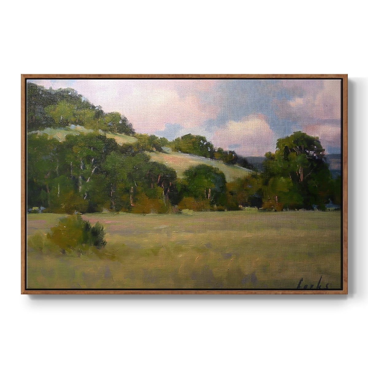 Vintage Landscape-CCXLVII By Wexford Home Framed in Walnut Wood Gallery Wrapped Canvas 17 in. x 25 in.