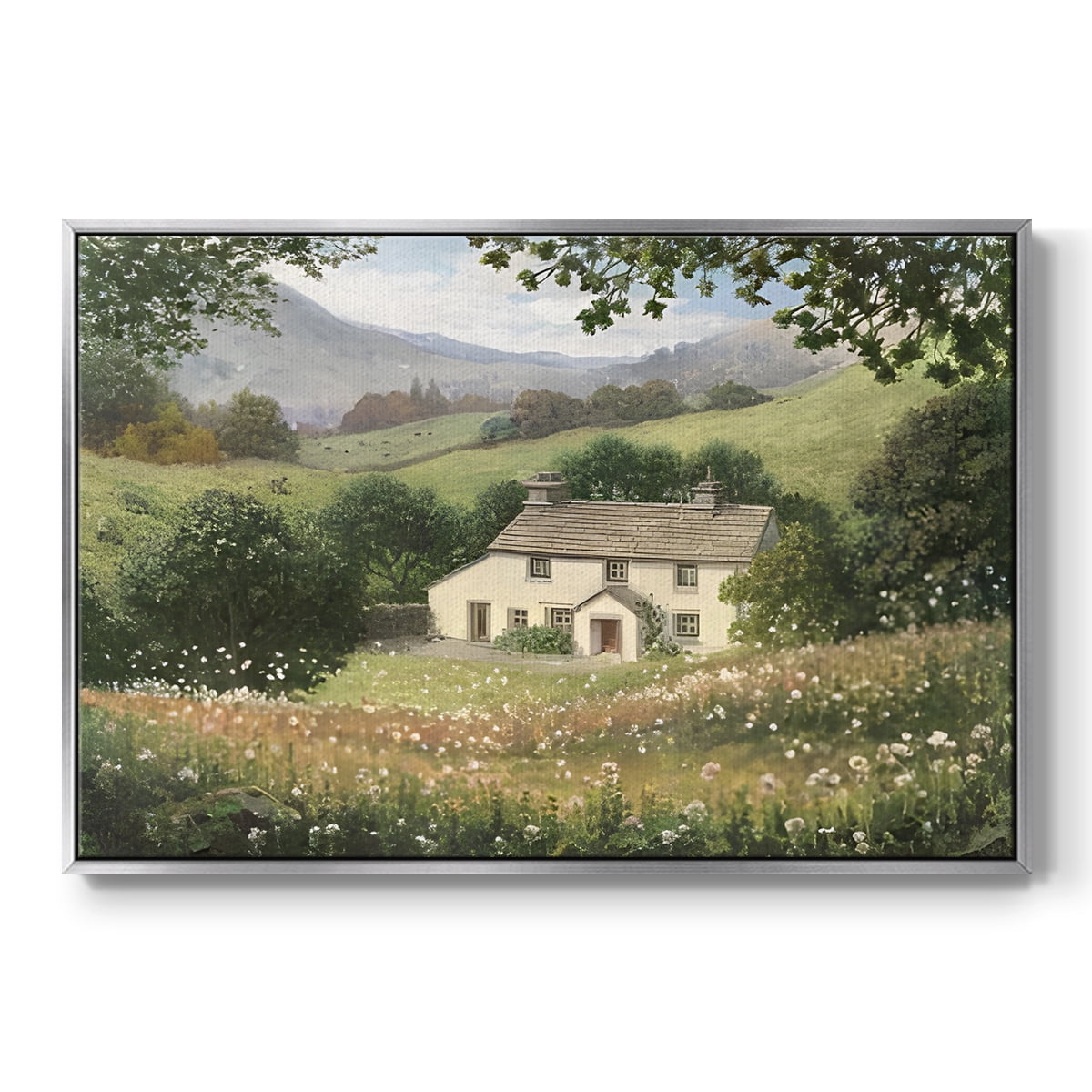 Vintage Landscape-CCXLVIII By Wexford Home Framed in Silver Wood Gallery Wrapped Canvas 27 in. x 41 in.