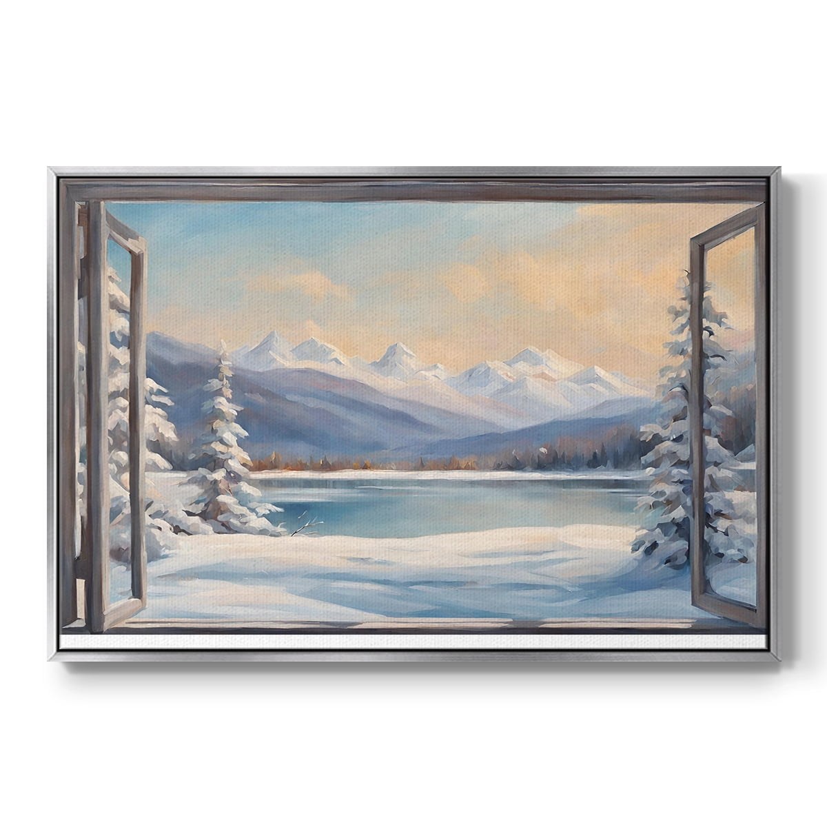 Vintage Landscape-CCXV By Wexford Home Framed in Silver Wood Gallery Wrapped Canvas 17 in. x 25 in.