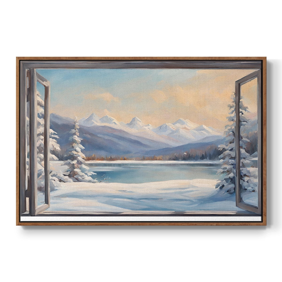 Vintage Landscape-CCXV By Wexford Home Framed in Walnut Wood Gallery Wrapped Canvas 25 in. x 37 in.