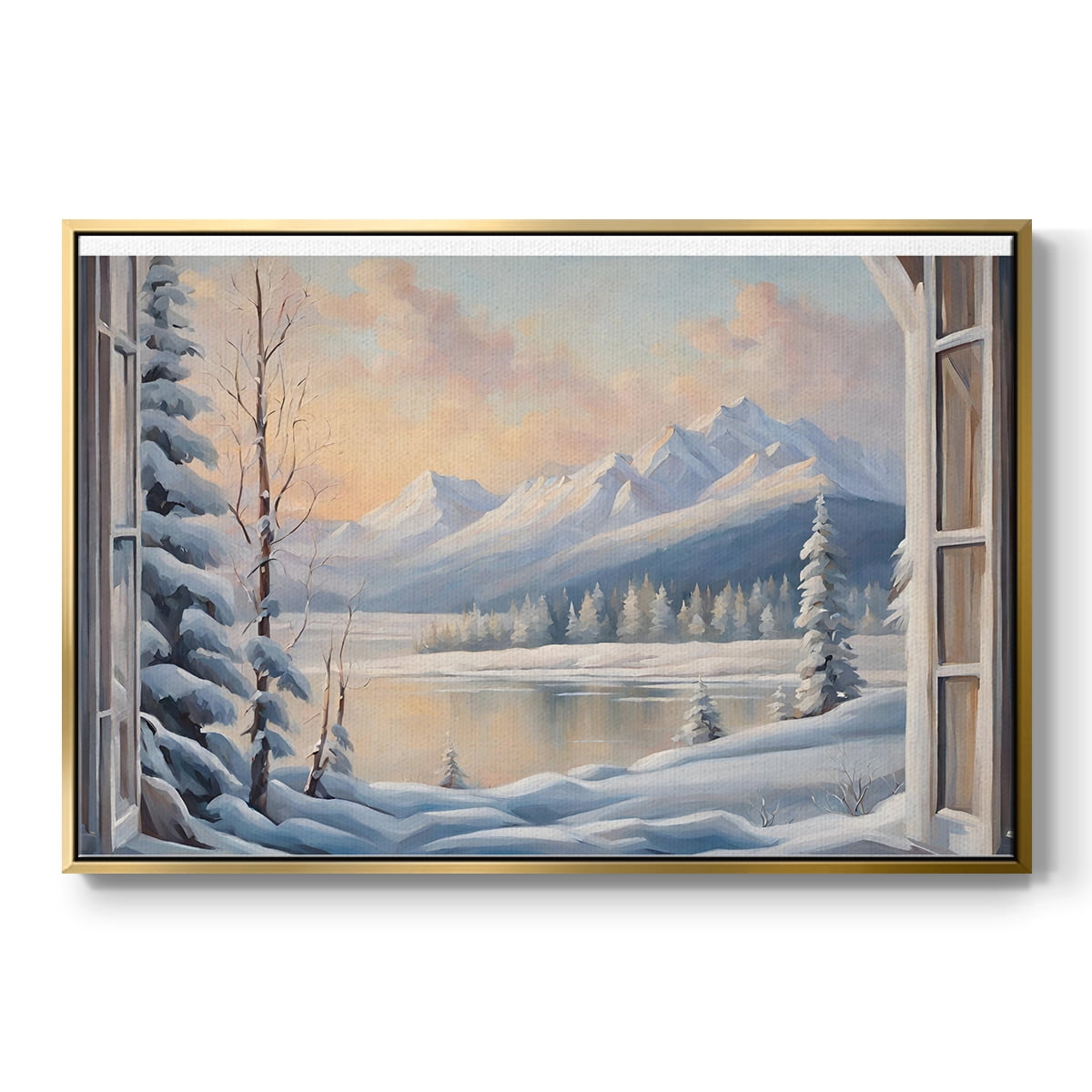 Vintage Landscape-CCXVI By Wexford Home Framed in Gold Wood Gallery Wrapped Canvas 27 in. x 41 in.