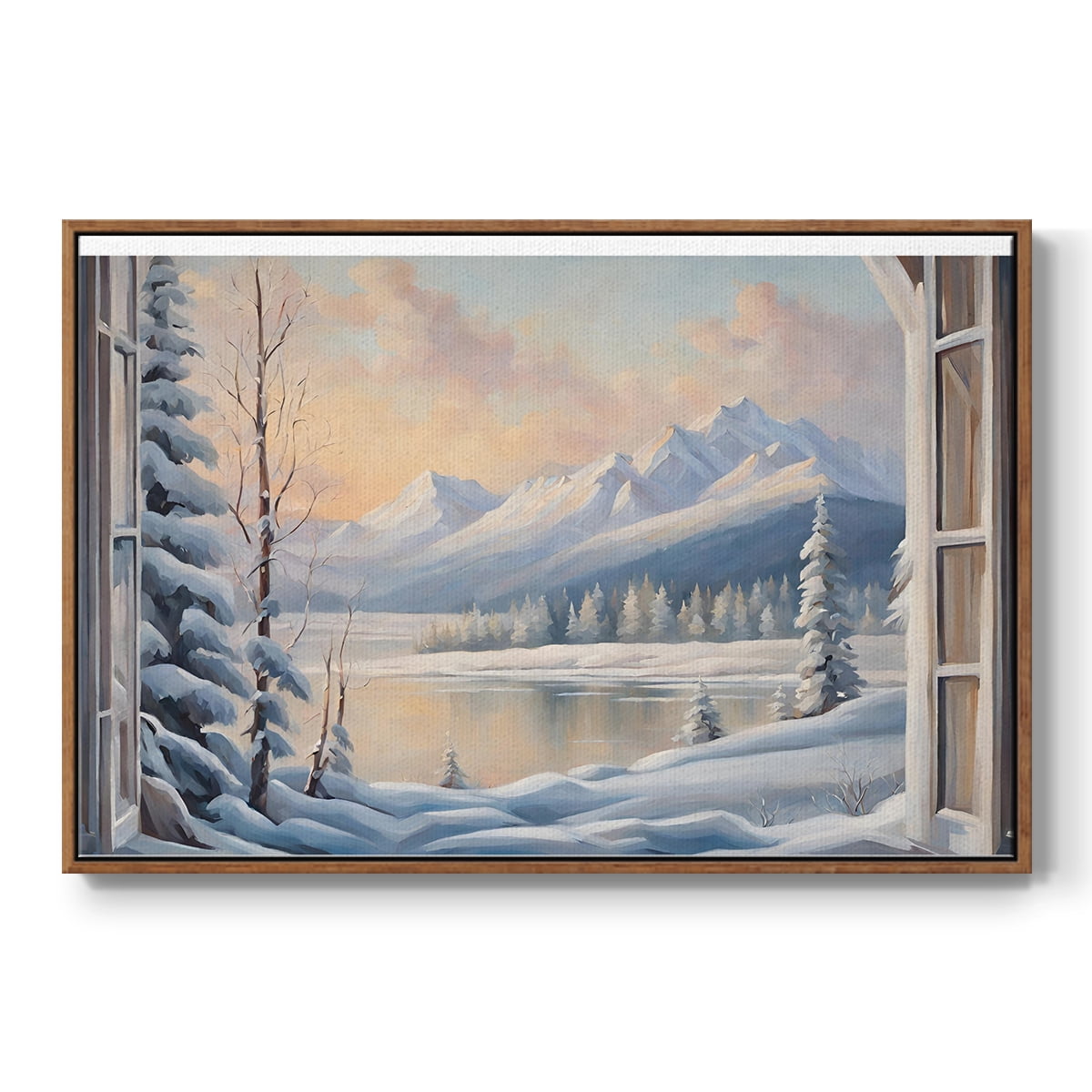 Vintage Landscape-CCXVI By Wexford Home Framed in Walnut Wood Gallery Wrapped Canvas 17 in. x 25 in.