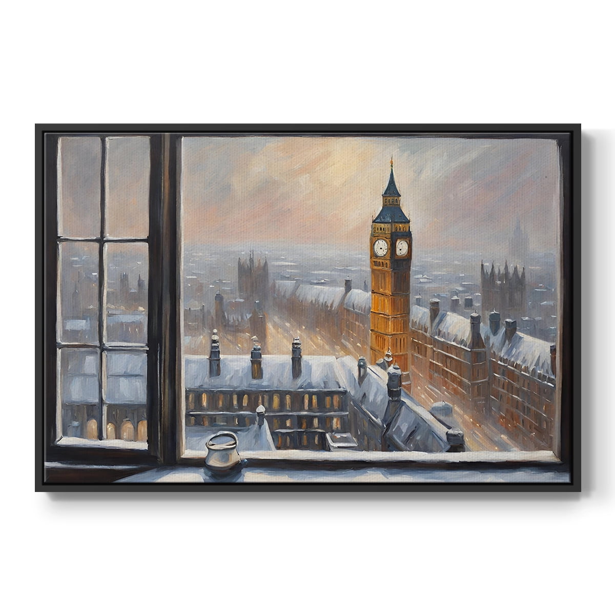 Vintage Landscape-CCXVII By Wexford Home Framed in Black Wood Gallery Wrapped Canvas 17 in. x 25 in.