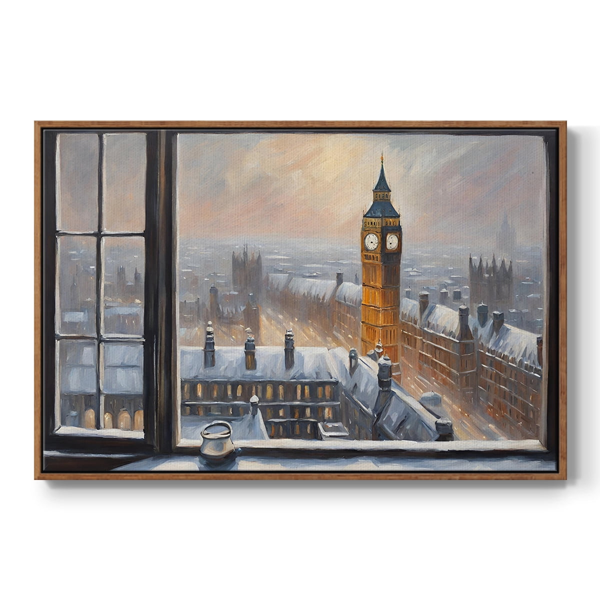 Vintage Landscape-CCXVII By Wexford Home Framed in Walnut Wood Gallery Wrapped Canvas 17 in. x 25 in.