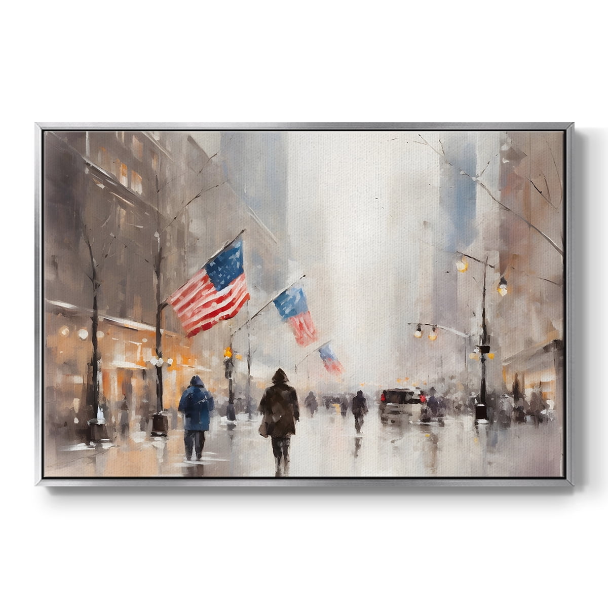 Vintage Landscape-CCXVIII By Wexford Home Framed in Silver Wood Gallery Wrapped Canvas 17 in. x 25 in.