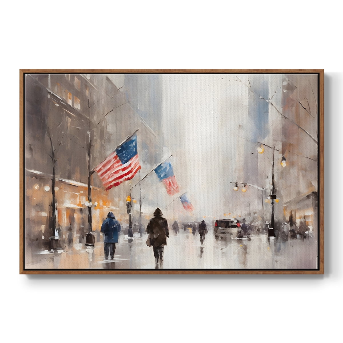 Vintage Landscape-CCXVIII By Wexford Home Framed in Walnut Wood Gallery Wrapped Canvas 25 in. x 37 in.