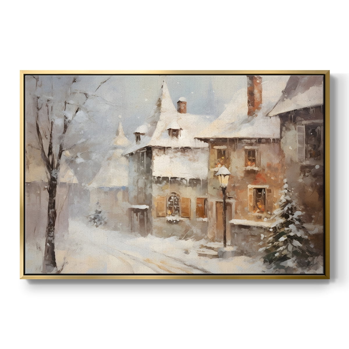 Vintage Landscape-CCXX By Wexford Home Framed in Gold Wood Gallery Wrapped Canvas 17 in. x 25 in.
