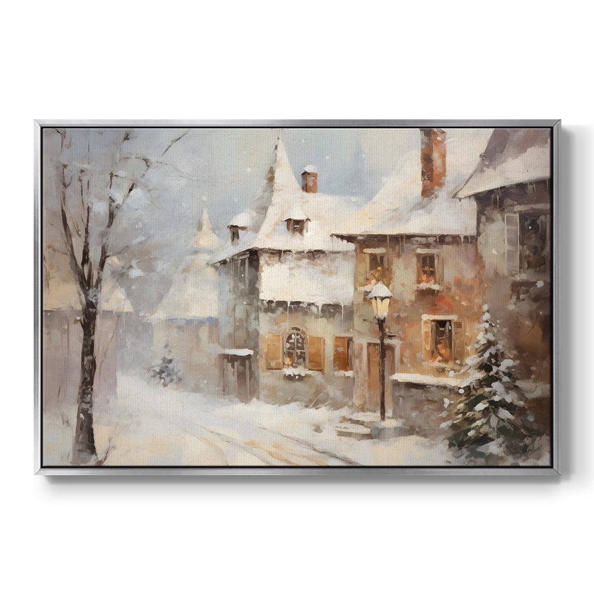 Vintage Landscape-CCXX By Wexford Home Framed in Silver Wood Gallery Wrapped Canvas 17 in. x 25 in.